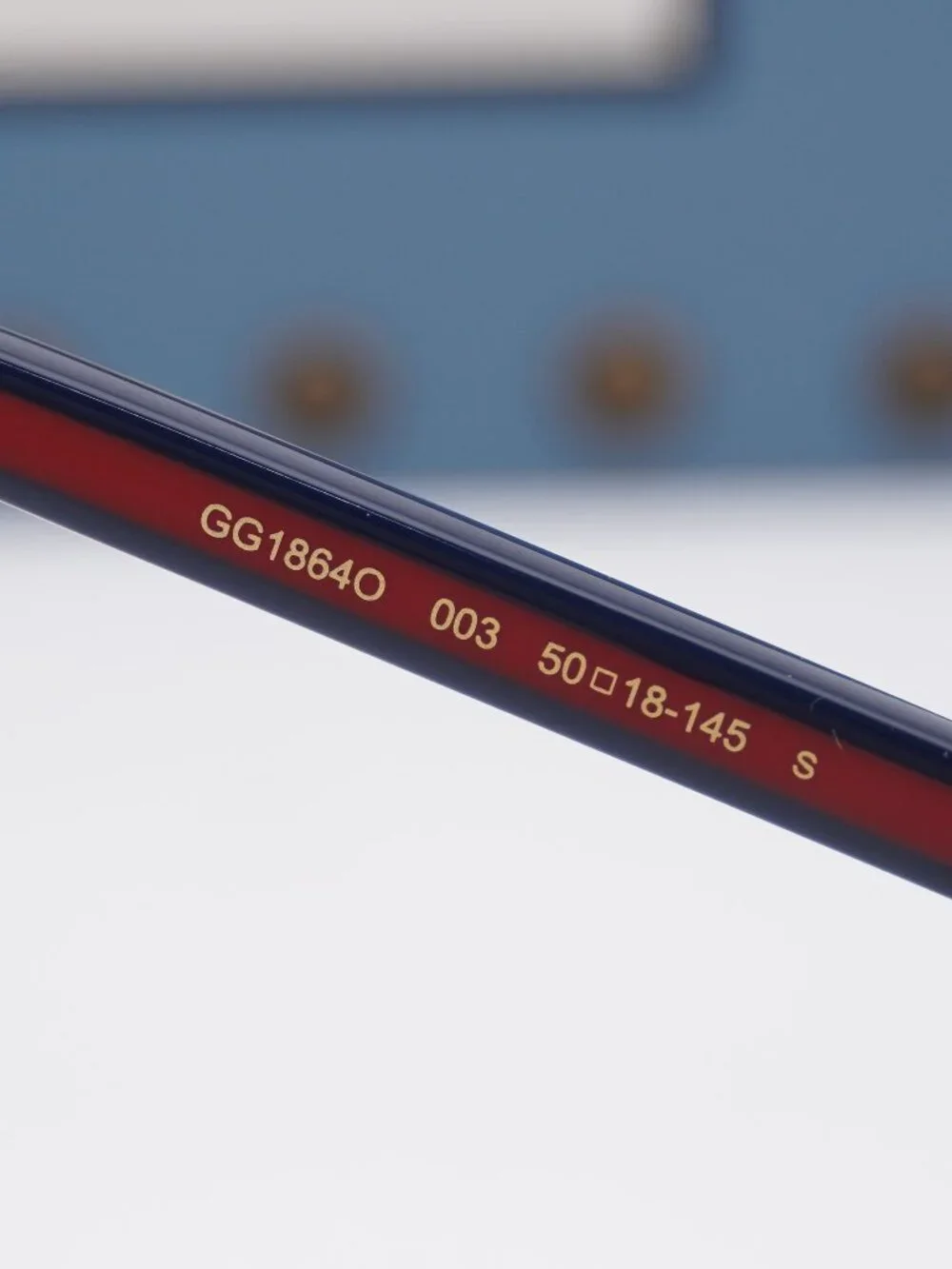 Gucci GG1864O 003 Square Eyeglasses 50mm - Red Havana